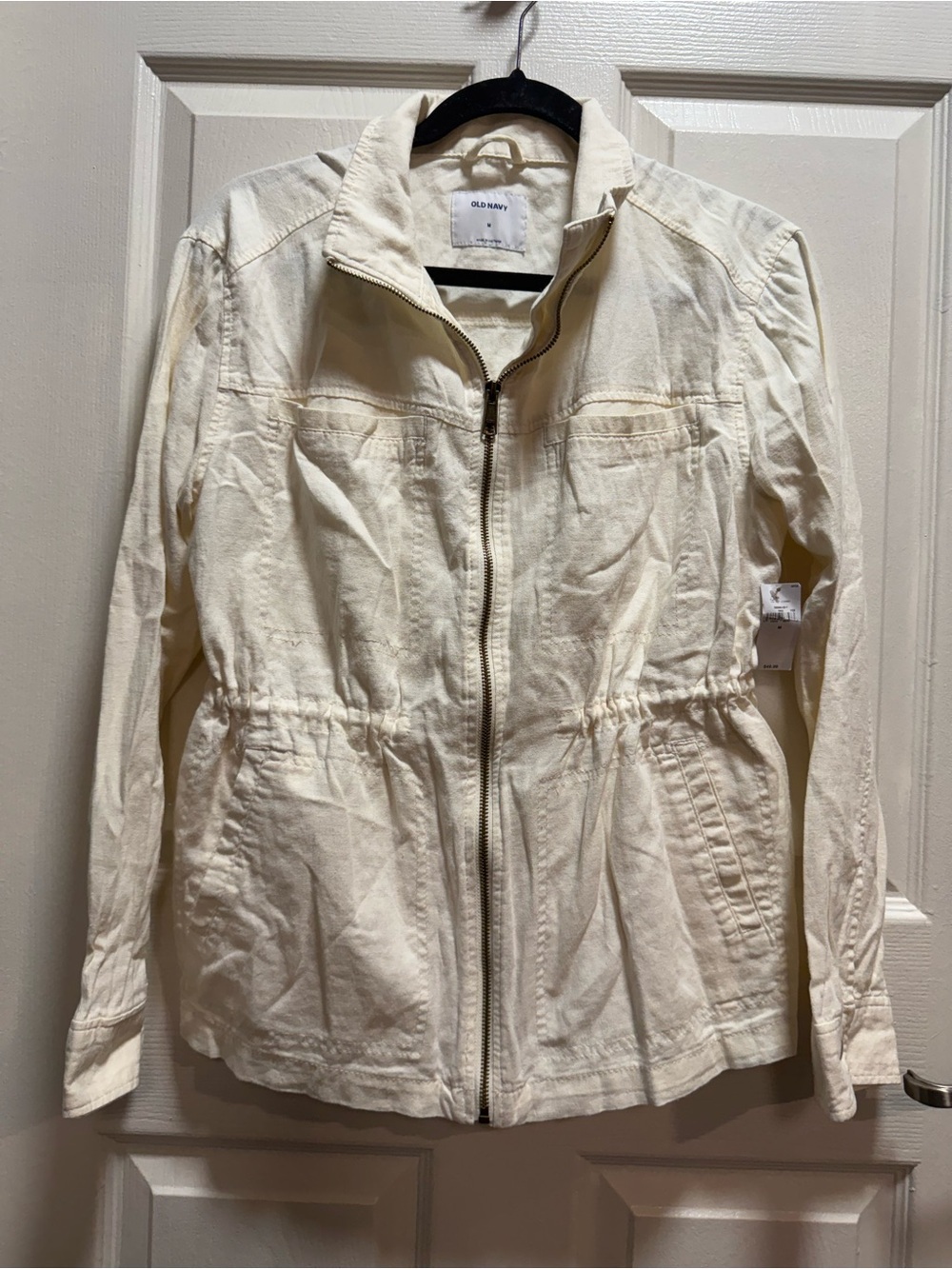 Old Navy Cream Lightweight Zip-Front Jacket for Women NWT